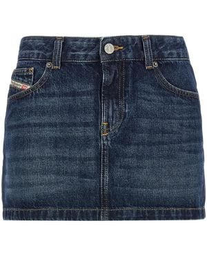 DIESEL De-Ron Mini Rok - Blauw
