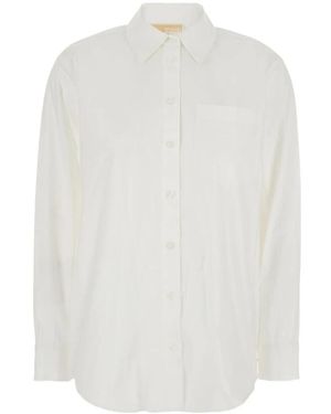 Michael Kors Stretch Katoen Poplin Overhemd - Wit