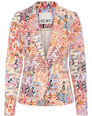 Ichi Blazer giacca geranium multi ikat aop - Rosa