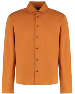 Moorer Oranje Shirt Met Lange Mouwen, Veelzijdig En Elegant