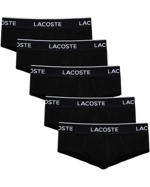Lacoste Fünf Baumwoll-Slips Im Doppelpack - Schwarz