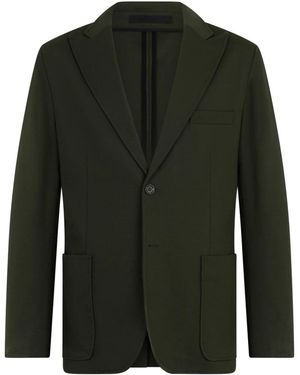 Paolo Pecora Jassen ,Groen ,Leer Single-Breasted Unlined Blazer