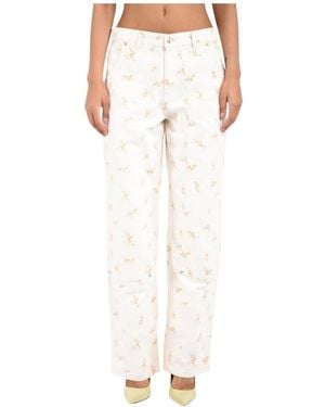 MSGM Jeans ,Wit ,Katoen Straight Jeans