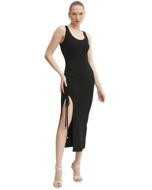 Michael Kors Kleedjes ,Zwart ,Wol Ruched Tank Dress