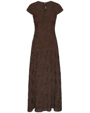 ROTATE BIRGER CHRISTENSEN Flower-Mesh Sleeveless Maxi Dress Dark - Brown
