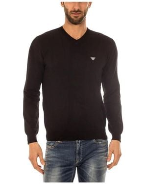Armani Jeans V-Neck Knitwear - Black