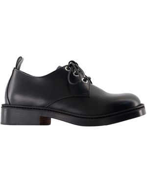 McQueen Leather Lace-Up Shoes - Black