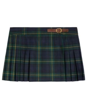 Celine Kilt Mini Rok - Groen