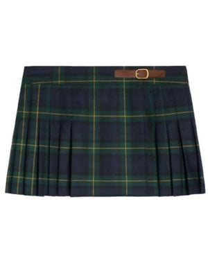 Celine Kilt Mini Rok - Groen