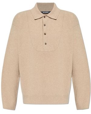 Jacquemus V-Neck Knitwear - Natural
