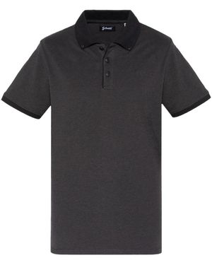 Schott Nyc Zwarte Polo Met Korte Mouwen