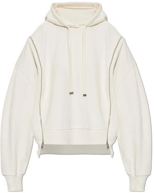 AllSaints Hoodies & Sweatvesten ,Katoen Ciara Oversized Zip Detail Hoodie - Wit