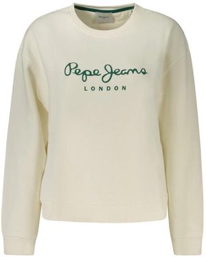 Pepe Jeans Hoodies & Sweatvesten ,Wit ,Katoen Baddy Sweatshirt