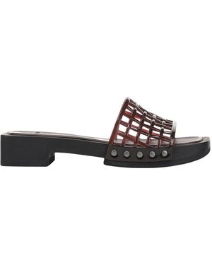 Vince Schoenen ,Bruin ,Pvc Mesh Slider - Zwart