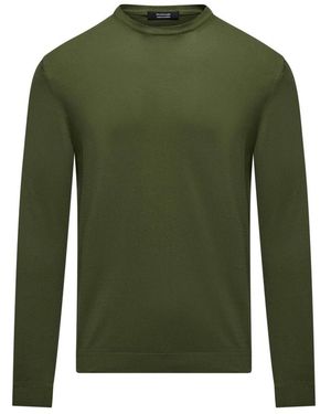 Bomboogie Stockinette-Stich Rundhals-Pullover - Grün