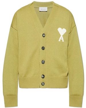 Ami Paris De Coeur Cardigan - Gelb