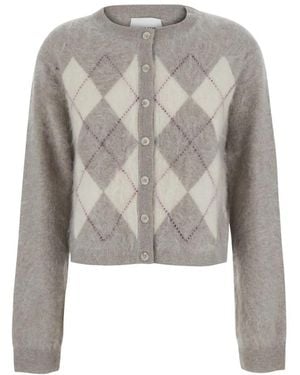 Soft Goat Truien & Vesten ,Wol Argyle Vest - Grijs