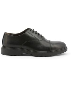 DUCA DI MORRONE Hochwertige Lederschnürschuhe Mit Metallösen - Schwarz