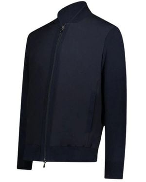 Paul & Shark Jassen ,Zwart ,Wol Bi-Material Jas - Blauw