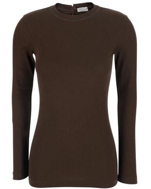 Brunello Cucinelli Long Sleeve T-Shirts - Brown