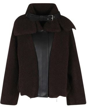 Sportmax Jassen ,Bruin ,Polyester Filtro Jacket - Zwart