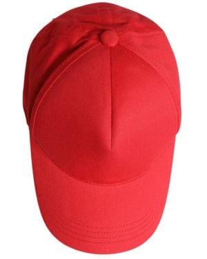 Dolce & Gabbana Accessoires ,Rood ,Katoen Baseballpet Met Gezichtsbedekking