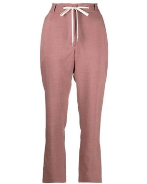 Eleventy Broeken ,Roze ,Polyester Roze Casual Broek Met Trekkoord - Rood