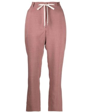 Eleventy Broeken ,Roze ,Polyester Roze Casual Broek Met Trekkoord - Rood