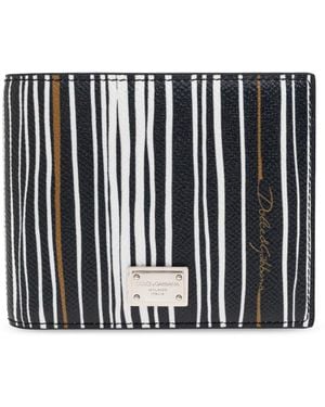 Dolce & Gabbana Leder Portemonnaie Mit Logo - Schwarz