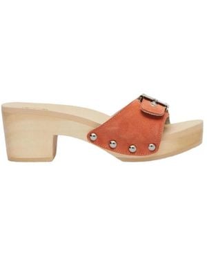 Scholl Heeled Mules - Rosa