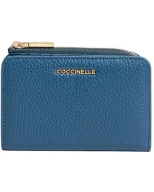 Coccinelle Portafoglio Small Pelle Con Grana - Blau