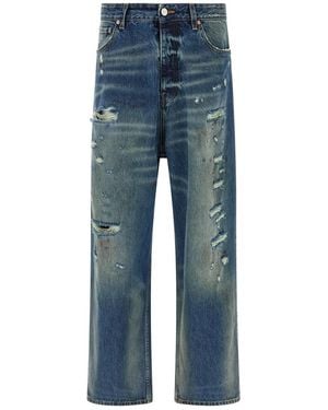 Vetements Distressed Baggy Jeans - Blauw