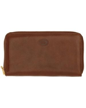 The Bridge Braune Lederbrieftasche Mit Reißverschluss
