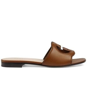 Gucci Schoenen ,Bruin ,Leer Sandalen
