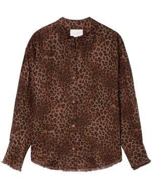 MC2 Saint Barth Overhemden ,Bruin ,Linnen Cristal Long Sleeve Shirt