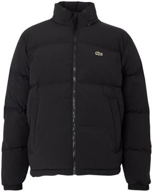 Lacoste Waterafstotende Gewatteerde Jas Met Capuchon - Zwart