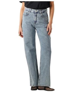 Colourful Rebel High Rise Wide Leg Denim Hose - Blau