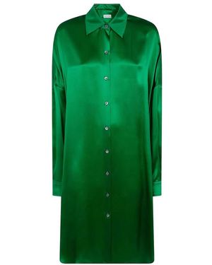 Dries Van Noten Zijden Blousejurk - Groen