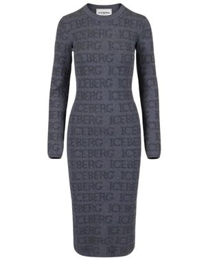 Iceberg Dress with pattern - Blu
