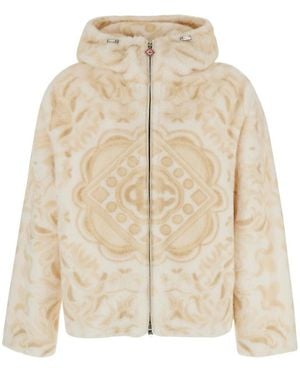 CASABLANCA Faux Fur Hoodie - Naturel