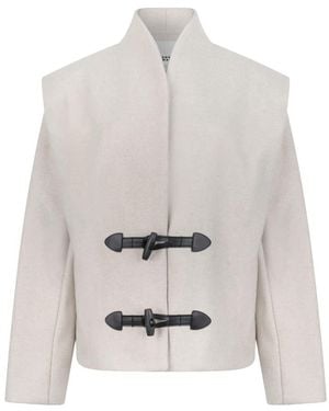 Isabel Marant Jassen ,Wol Ivory Wool Toggle Jacket - Grijs
