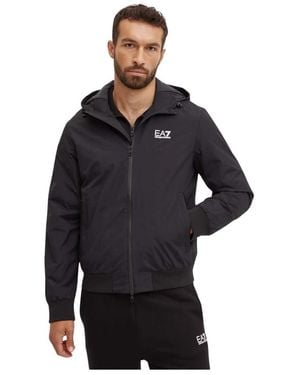 EA7 Hoodies & Sweatvesten ,Zwart ,Zip-Through Jas