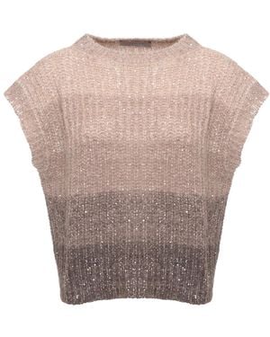 D.exterior Degrade Sequined Gilet - Bruin