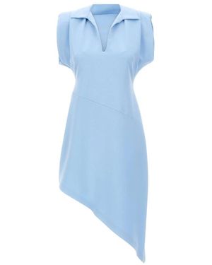 Kaos Asymmetrische Jurk Met Overhemdkraag - Blauw