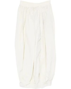 Uma Wang Broeken ,Wit ,Linnen Gwen Balloon-Hem Maxi Rok