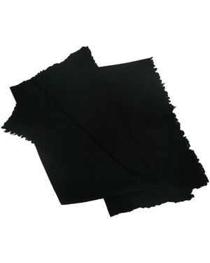 Faliero Sarti Accessoires ,Zwart ,Wol Rechthoekige Sjaal Met Franjes