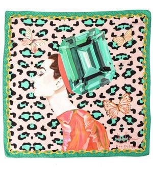 Dee Ocleppo Dynamisches pop-art-seidentuch - Grün