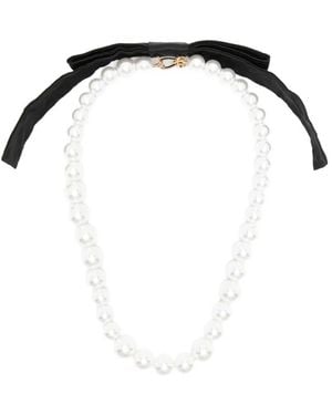 Vivetta Bow Pearl Necklace - Weiß
