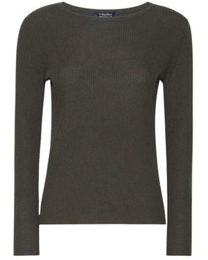 Max Mara Geribde Wolgaren Trui - Grijs
