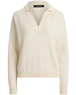 Ralph Lauren 200P14056001 V-Neck Gebreid - Wit